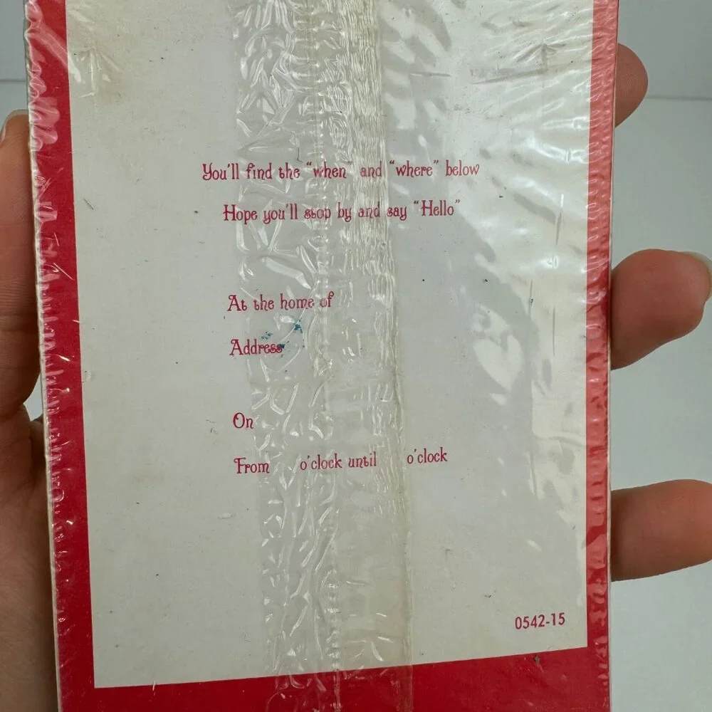 Vtg Unused American Greetings You're invited to an Open House‎ Winter Cards READ